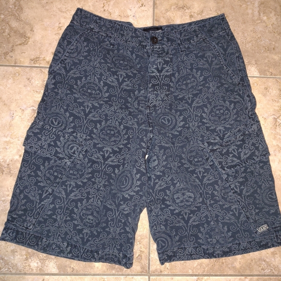 Vans Other - Vans Men's Blue Patterned Shorts Vintage Mint 10/10 Monogram Pattern